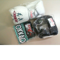 Boxing set Muay Thai boxing glove, protective helmet, green shorts YOKKAO