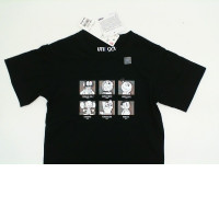 Children's black UNIQLO T-shirt with cartoon logo
