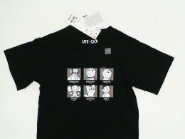 Children's black UNIQLO T-shirt with cartoon logo
