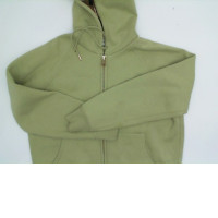 Light green jacket with a zippered hood