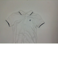 Children's white polo with A logo