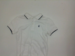 Children's white polo with A logo