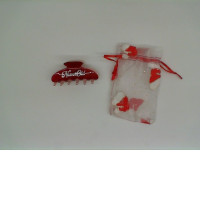 Red hair clip with souvenir bag