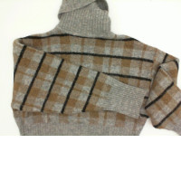 Checkered sweater with long collar Checkered sweater with long collar