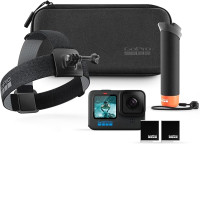 GoPro HERO12 Accessory Bundle - Includes HERO12 Black Camera, The Handler (Floating Hand Grip), Head Strap 2.0, Enduro Rechargeable Battery (2 Total), and Carrying Case