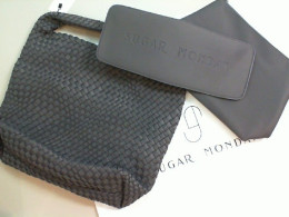 Women's leather woven bag gray Sugar Monday