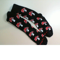 High socks black with mushrooms