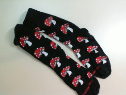 High socks black with mushrooms