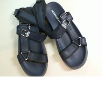Women's sandals black leather substitute Women's sandals black leather substitute