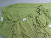 Women's synthetic suit, long sleeve top + pants with elastic band, green