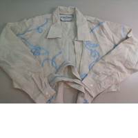 Women's short cotton jacket with embroidery