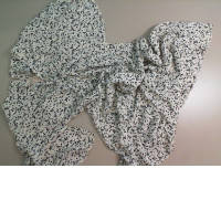 Women's chiffon dress white with black flower Women's chiffon dress white with black flower