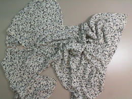 Women's chiffon dress white with black flower