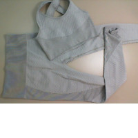 Women's sports suit top+pants gray
