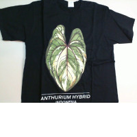 T-shirt black with green leaf