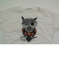 White T-shirt with OWL print