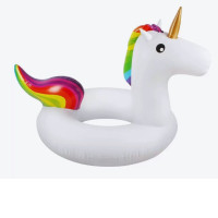 Inflatable swimming ring in the shape of a unicorn