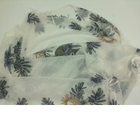 White scarf with flowers ptint White scarf with flowers ptint