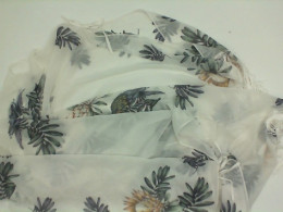 White scarf with flowers ptint White scarf with flowers ptint