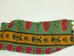 Colored scarf with fish print