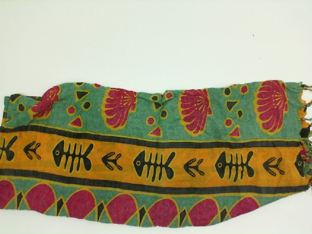 Colored scarf with fish print Colored scarf with fish print