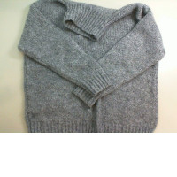Knitted sweater, gray, high neck, chunky knit Knitted sweater, gray, high neck, chunky knit