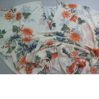 Beige beach robe with flowers