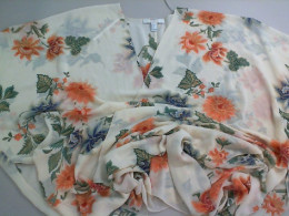 Beige beach robe with flowers