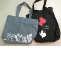 Set of 2 rag bags gray+black