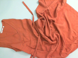 Red cotton dress with waistband