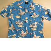 Men's blue shirt with flowers