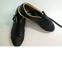 Men's lace-up boots, black leatherette