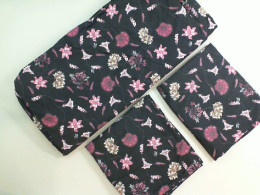 Black floral bedding set 1 sheet + 2 pillowcases