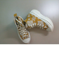 Women's high-platform lace-up sneakers, yellow