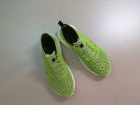 Women's rubber sneakers, green, lace-up