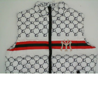Padded white vest with print