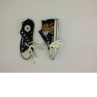 Black-white sneakers with Tom and Jerry print