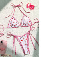 Multicolored SHEIN swimsuit with cherry print