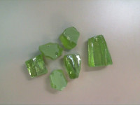 Set of 6 green glasses for decorating stained glass
