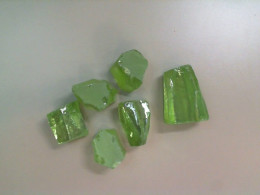 Set of 6 green glasses for decorating stained glass