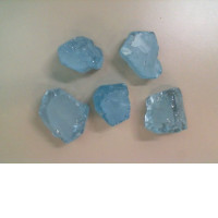 Set of 5 blue glasses for decorating stained glass