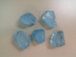 Set of 5 blue glasses for decorating stained glass