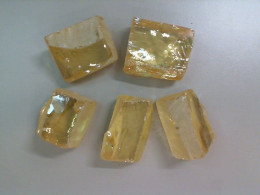 Set of 5 yellow glasses for decorating stained glass