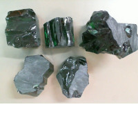 Set of 5 glasses dark green for decorating stained glass