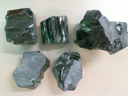 Set of 5 glasses dark green for decorating stained glass