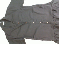 Women's short dress black with buttons