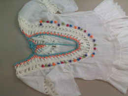 Women's cotton shawl, with knitted collar decoration
