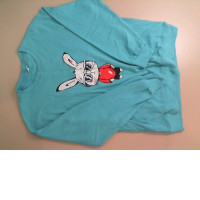 Blue jacket with long sleeves, with a bunny