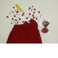 SHEIN children's red and white dress with bow