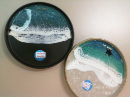 Set of 2 ceramic plates with sea Set of 2 ceramic plates with sea